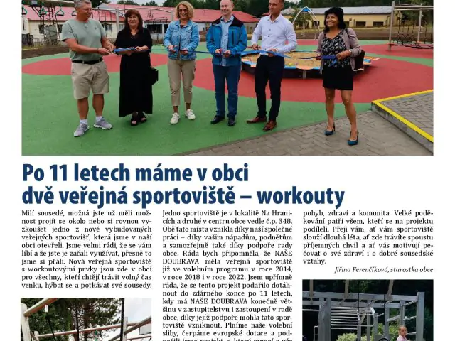 Elektronická verze Obecního zpravodaje - září 2025